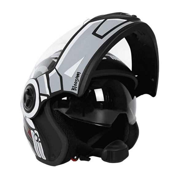 Casco Bloosom Con Respirador Doble Lente Abatible Moto Negro