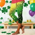 thumbnail image 2 of qelini Summer Leggings for Women Plus Size St. Patrick's Day Capris Pants Elastic Waist Print Pants Yoga Leggings, 2 of 5