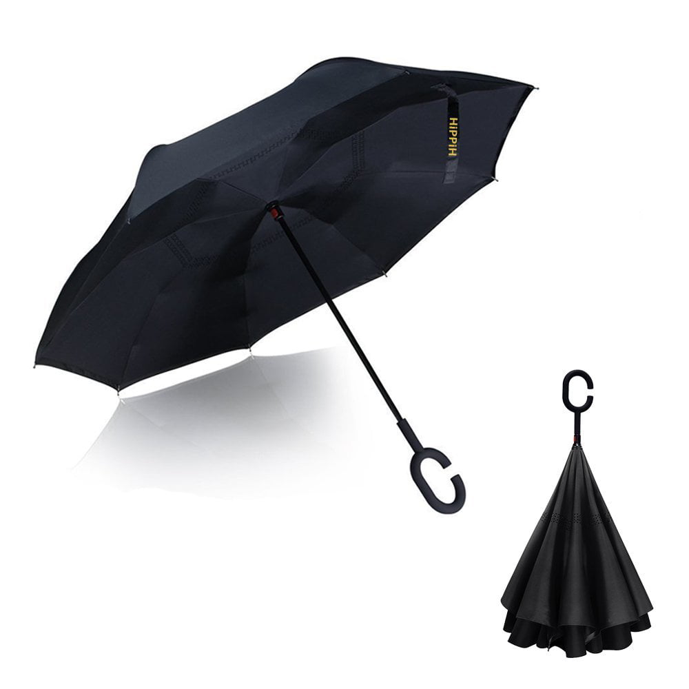 Reverse Folding Inverted Umbrella Double Layer Wind Proof UV Proof  Inside out 
