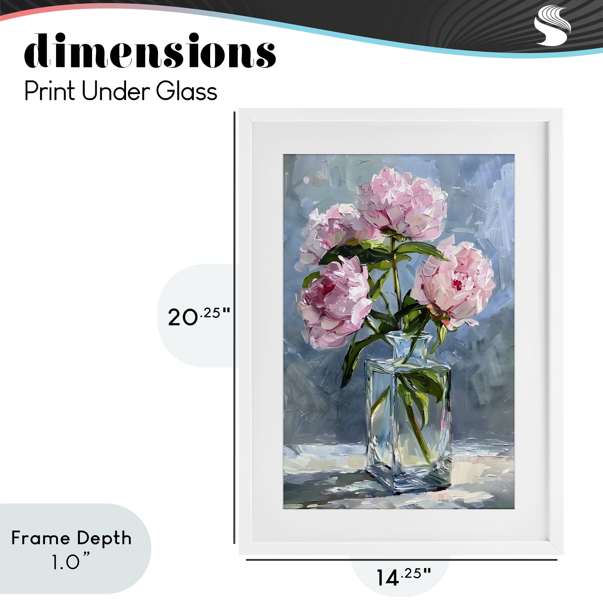 Stupell Industries Beautiful Pink Pastel Peonies White Framed Print Under Glass, design by Creative Studio