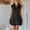 Black, variant on Mini Womens Sun Dresses Summer Casual Cotton Linen Sleeveless Hot Pink Shirt Dress with Pockets Loose Fit Collared Button Down Dresses