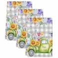 thumbnail image 2 of Easter Truck Kitchen Towels Set of 3, Spring Floral Eggs Butterflies Leaves Gray Plaid Absorbent Dish Towels for Kitchen, Microfiber Hand Towel, Quick Drying Tea Towel for Cleaning Dishcloths, 2 of 7