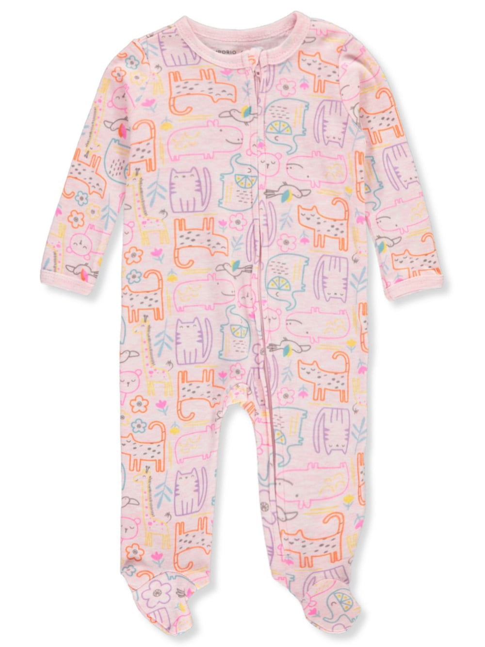 Emporio Baby Baby Girls' Animal Print Footed Coverall (Newborn