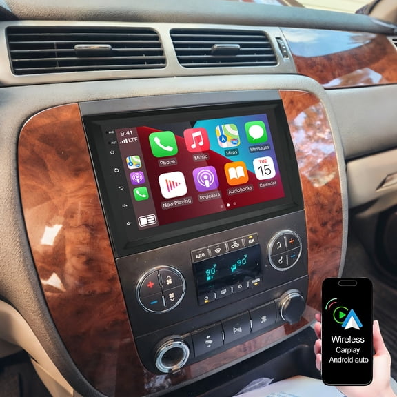 7 inch Car Stereo Radio for Chevrolet Silverado Suburban Traverse GMC Sierra Acadia Yukon 2007-2018, Android 13 IPS Touchscreen Car Stereo with Wireless CarPlay Android Auto GPS Bluetooth SWC WiFi FM