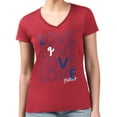 thumbnail image 4 of Women's G-III 4Her by Carl Banks Red Philadelphia Phillies Love Graphic Team V-Neck Fitted T-Shirt, 4 of 5