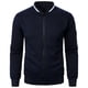thumbnail image 2 of pstuiky camisa de manga larga para hombre, Chaqueta de manga larga con cuello alto y cremallera de color liso para hombre salir tops m, 2 of 4