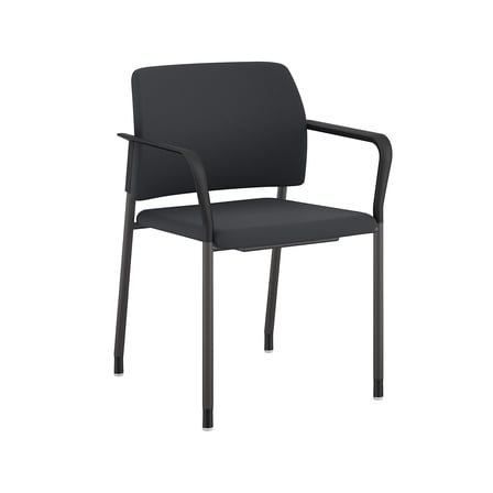 HON Accommodate Vinyl Upholstered Guest Stacking Chair Basalt/Textured Charcoal 2/Pack