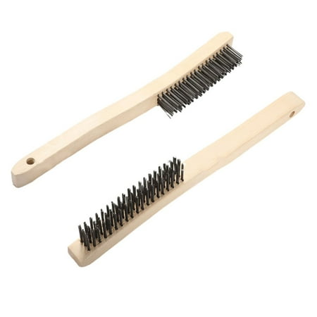 

2Pack 14Inch 3×19 Stainless Steel Wire Brush Rust Removal Cleaning Wood Handle