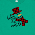 thumbnail image 4 of Inktastic Baby It's Cold Outside Cute Snowman in Plaid Print Boys or Girls Baby T-Shirt, 4 of 5