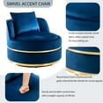thumbnail image 5 of 360 Degree Swivel Accent Chair Velvet Modern Upholstered Barrel Chair Over-Sized Soft Chair with Seat Cushion for Living Room, Bedroom, Office, Apartment(Old SKU:WF306867AAC), Blue, 5 of 7