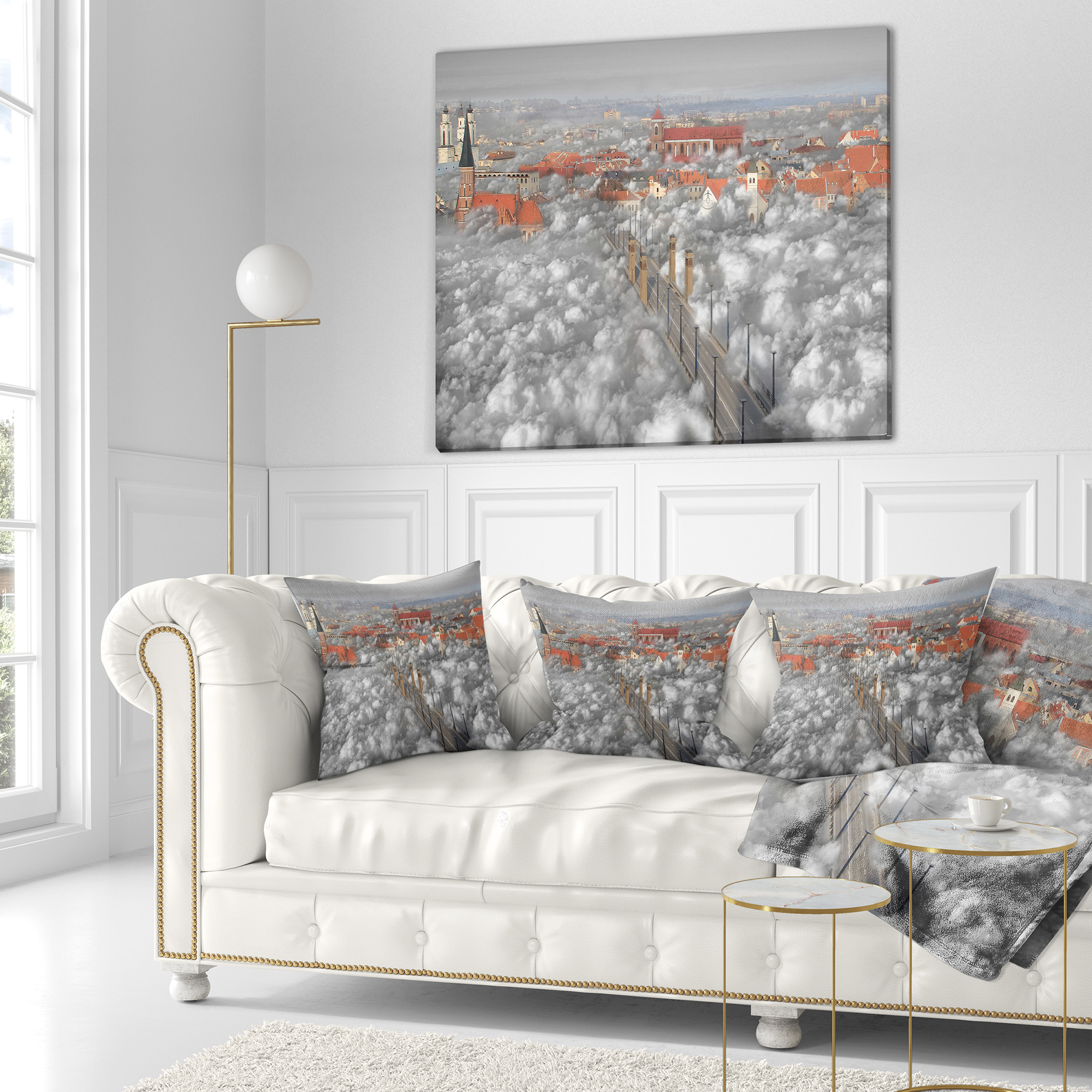 Designart When the Cloud Descends - Abstract Throw Pillow - 18x18
