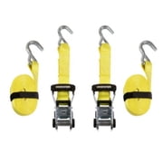 SmartStraps RatchetX 1.5 x 14ft Commercial Tie Down Strap, Yellow, 2 Pack - 1,677lb SWL