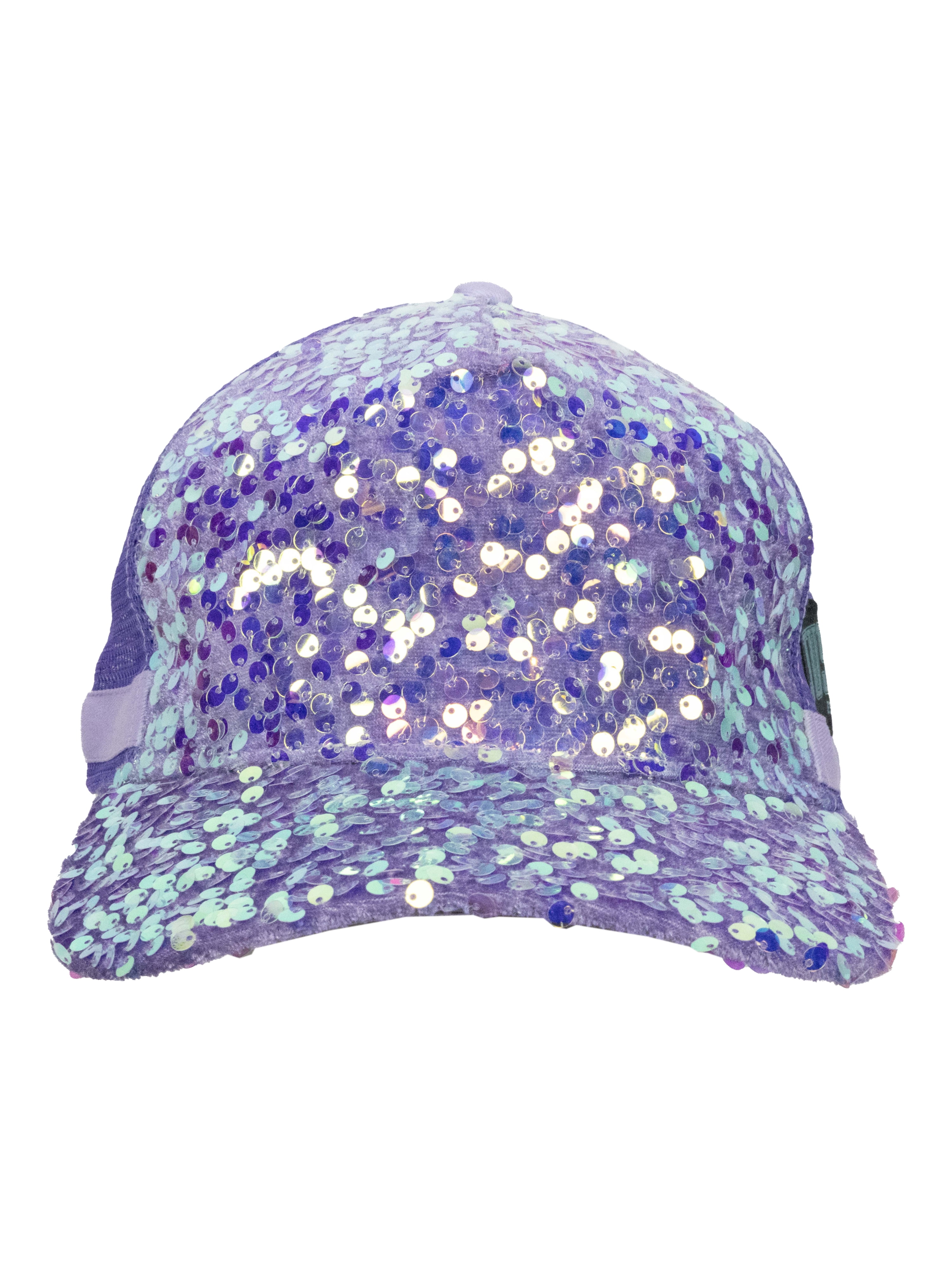 Justice Girl's Velvet Sequins Baseball Hat, Purple