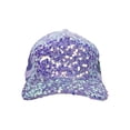 thumbnail image 2 of Justice Girl's Velvet Sequins Baseball Hat, Purple, 2 of 5