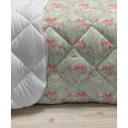thumbnail image 3 of Shabby Flora Down Alternative Comforter, Victorian Style Baroque Florals Rococo Inspired Flourish Design Art, Microfiber Quilt for All Season, 5 Sizes, Green Mint, by Ambesonne, 3 of 3