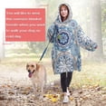 thumbnail image 4 of Wearable Oversized Blanket,Blue Ethnic Mandala Pattern Wearable Blanket Hoodie for Adults,Cozy Hooded Blankets with Super Pockets,Super Warm Fuzzy Pullover for Women & Men, 4 of 6