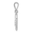 thumbnail image 2 of 14k White Gold Solid Satin Polished Fancy Heart Pendant, 2 of 4