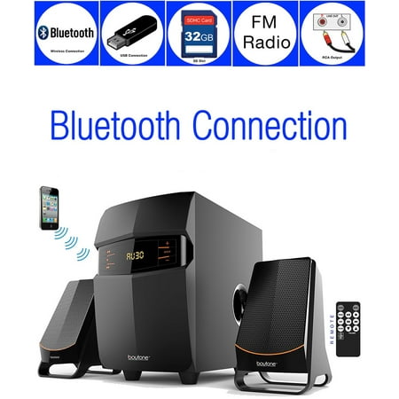 Boytone BT-3685F Wireless Bluetooth 2.1 Speaker System FM radio Remote