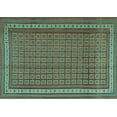thumbnail image 1 of Ahgly Company Machine Washable Indoor Rectangle Southwestern Turquoise Blue Country Area Rugs, 2' x 3', 1 of 4