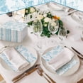 thumbnail image 4 of 200 Pcs Light Blue Floral Paper Napkins Bulk Disposable Guest Hand Towels for Bathroom Blue and White Cocktail Dinner Napkins for Wedding Bridal Shower Baby Shower Birthday Table Party Supplies, 4 of 13