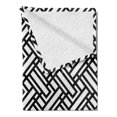 thumbnail image 2 of Black and White Soft Flannel Fleece Blanket, Monochrome Interlocking Stripes Pattern with Modern Abstract Inspirations, Cozy Plush for Indoor and Outdoor Use, 60" x 80", Black White, by Ambesonne, 2 of 5
