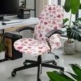 thumbnail image 2 of SCRAWLGOD Love Spots Pink White Valentine's Day Computer Office Chair Cover Universal Stain Resistant Rotating Chair Cover Stretch Anti-Dust Desk Chair Slipcovers, S, 2 of 7