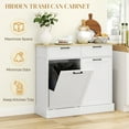 thumbnail image 4 of HOMCOM Tilt Out Trash Cabinet, Kitchen Island with 2 Drawers, White, 4 of 10