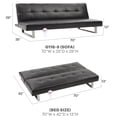 thumbnail image 5 of Glory Furniture Chroma Faux Leather Sleeper Sofa in Black, 5 of 5