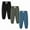 WMBPAN25G554#LakeBlue, variant on Toddler Boys Cotton Jogger Sweatpants 3 Pack, Black Grey Blue Soft Elastic Waist Playwear Sport Pants with Pockets, Sizes 5Y