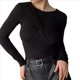 thumbnail image 1 of Camiseta Asimétrica de Larga con Cuello en V y Frontal para Mujer Negro M, 1 of 9