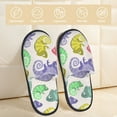 thumbnail image 2 of Balery Cute Chameleons Pantuflas de Casa de Felpa Silenciosas con Diseño Estampado, Zapatillas Cómodas Antideslizantes de Algodón para Interior-Medium, 2 of 8