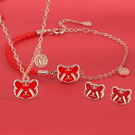 Generic Red Rope Bracelet Wear Resistant Charming All Match Chinese Zodiac  Animal Red Rope Bangle for Women