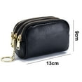thumbnail image 2 of Monedero de cuero con cremallera para mujer, monedero de triple capacidad, monedero pequeño de viaje con llavero Adepaton BST3005542-1, 2 of 7