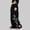 Black, variant on Women Streetwear Sweatpants Drawstring Elastic Waist Loose Wide Leg Joggers Y2k Star Print Pants with Pockets(White,M)