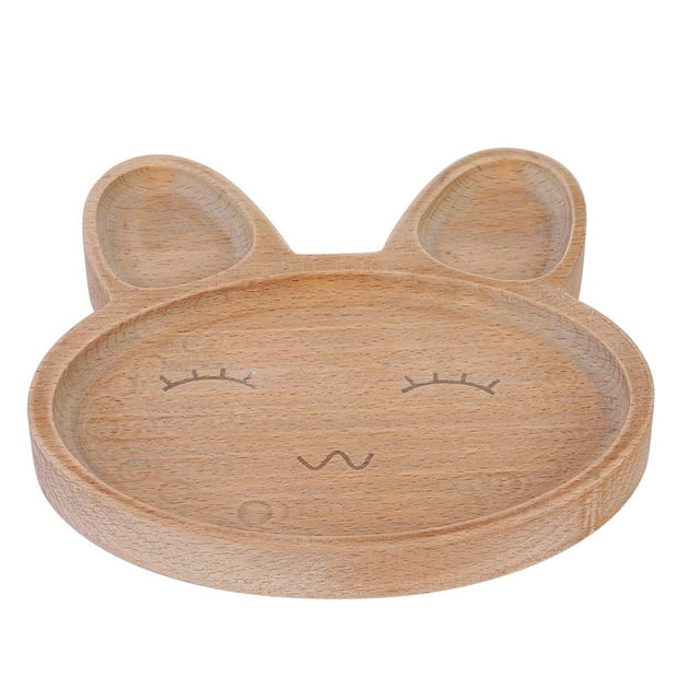 Wooden Dish, Tasteless Divided Plate Food Serving Tray, For Kid Children Duck,,Dog