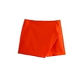thumbnail image 4 of Women's Spring New Fashion Solid Color Asymmetric Skirts Casual High Waist Shorts Women-Black-M, 4 of 6