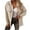 Khaki, variant on Womens Jackets and Coats Clothes Winter Shackets Blazers Autunm Houndstooth Printed Long Sleeve Turn-down Collar Suit Cardigan Woolen Overcoat Tops