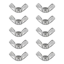 Wing Nuts, 10 Pcs 1/4"-20 304 Stainless Steel Butterfly Wing-Nut Fasteners Parts for Repair Install House Furniture Boat, Silver