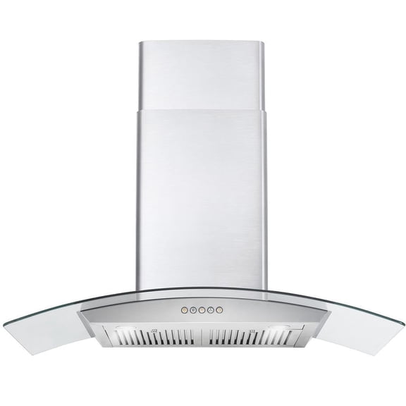 36 in. Vista Collection Ducted Wall Mount Range Hood, Button Controls, LED Lights, Stainless Steel