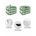 thumbnail image 2 of Green Plaid Toaster Cover 4 Slice, Spring Summer Farmhouse Buffalo Checkered Dustproof Bread Machine Oven Cover with Storage Pockets, Fits Most Kitchen Toasters Protector, 2 of 5