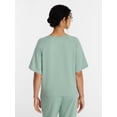 thumbnail image 4 of Joyspun Women's French Terry Knit Sleep Top with Short Sleeves, Sizes XS-3X, 4 of 6