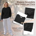 thumbnail image 4 of TEMOFON Sweatshirt for Women Fleece Lined Womens Sweatshirt Crewneck Long Sleeve Pullover Soft Warm Black Casual Winter Sweatshirt XXL, 4 of 9