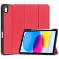 thumbnail image 2 of Feishell Fit for Apple iPad 10th Gen 10.9 inch 2022 Smart Case, Built-in Pencil Holder,Auto Sleep/Wake,Luxury PU Leather Magnetic Flip Tri-fold Stand Slim Thin Protective Cover,Red, 2 of 11