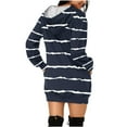 thumbnail image 3 of Kaemgyyd Hoodies Dress for Women Casual Loose Long Sleeve Sweatshirts Mini Dress Color Block Tunic Dress with Pocket, 3 of 5