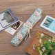 thumbnail image 3 of Floral Print Canvas Roll Up Makeup Pencil Curtain Bag Wrap Curtain Pen Storage Pouch, 3 of 4