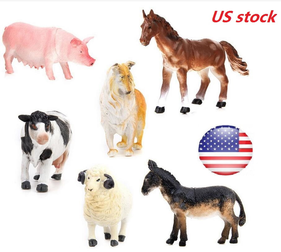 Cow Etc Toy Farm Animals Horse Turkey Package: 24 Figures 1 Inch Size Pig 