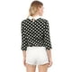 thumbnail image 5 of Disfraz de Halloween Allegra K para mujer blusa con lunares y cuello Peter Pan Negro XS, 5 of 6