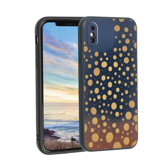 Golden-Dots-148 Phone Case, Degined for iPhone XS Max Case Men Women, Flexible Silicone Shockproof Case for iPhone XS Max