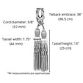 thumbnail image 7 of DECOPRO Exquisite Curtain & Drapery Double Tassel Tieback Elegantly Handcrafted to Perfection, Tassel Length 10" (25cm), Spread 38" (96.5cm) # TBEL102, #EL05 Set of 2, 7 of 7