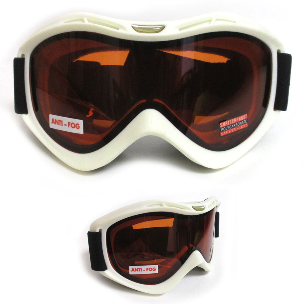 white snow goggles